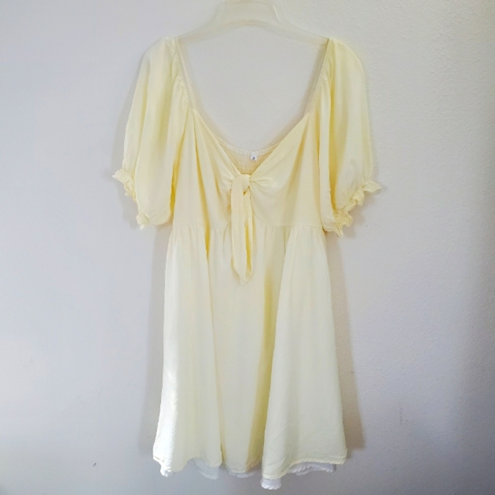 Kikula Cream Puff Sleeve Sweetheart Dress Sz X Large